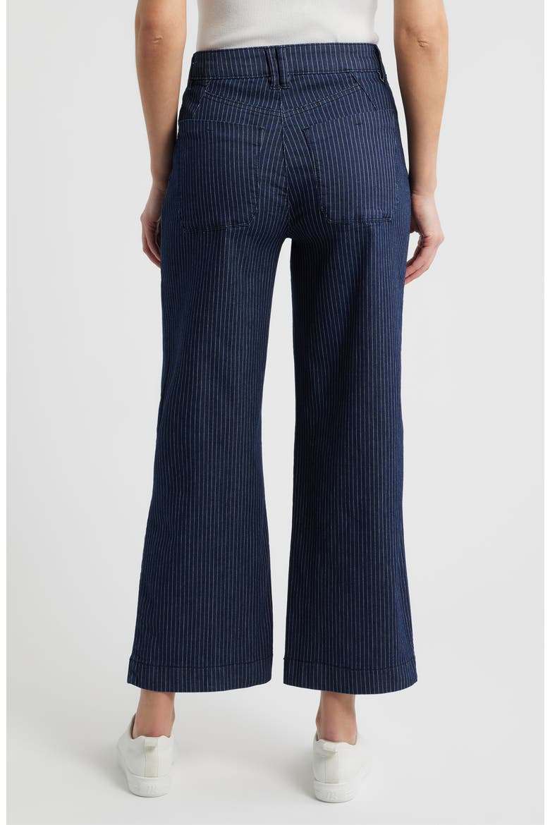 Wyatt Skyrise Stripe V-Pocket Ankle Wide Leg Jeans, Alternate, color, INDIGO