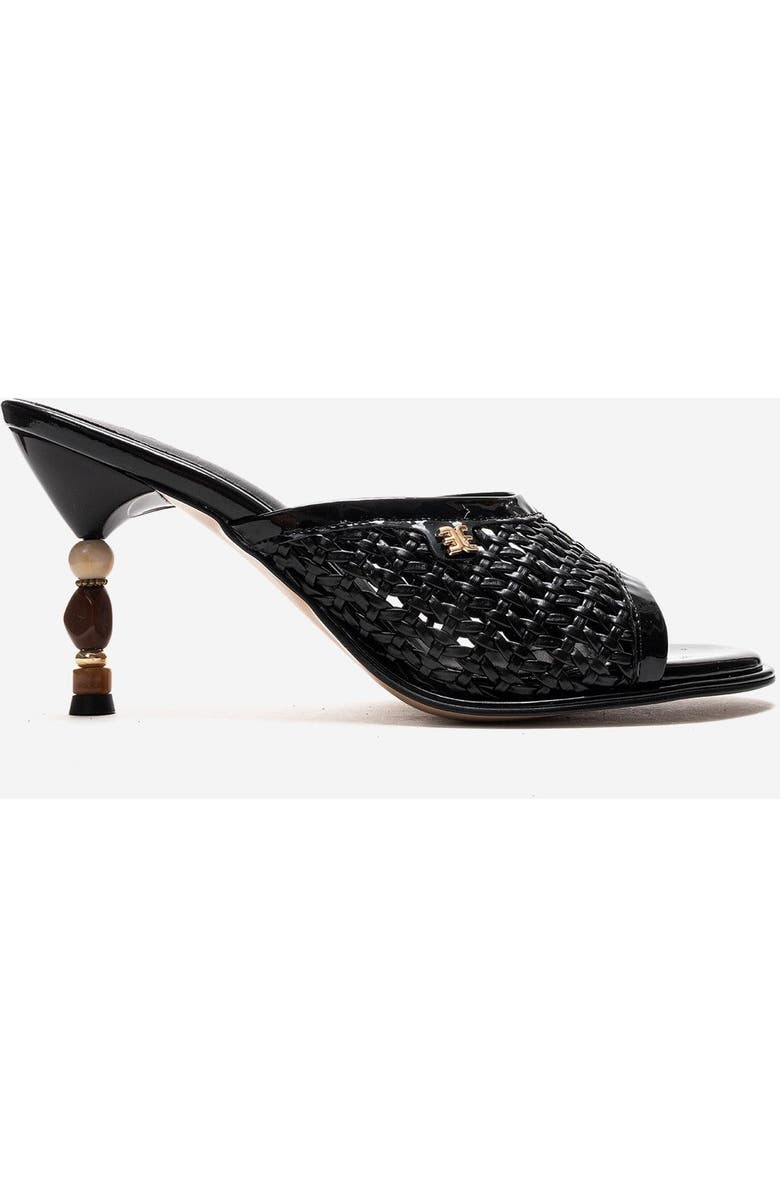 Prologue Shoes Selvian Woven Stiletto Sandal, Alternate, color, Black