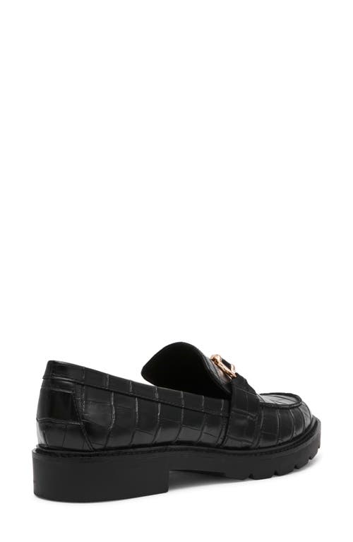 Anne Klein Ester Croc Embossed Loafer In Black