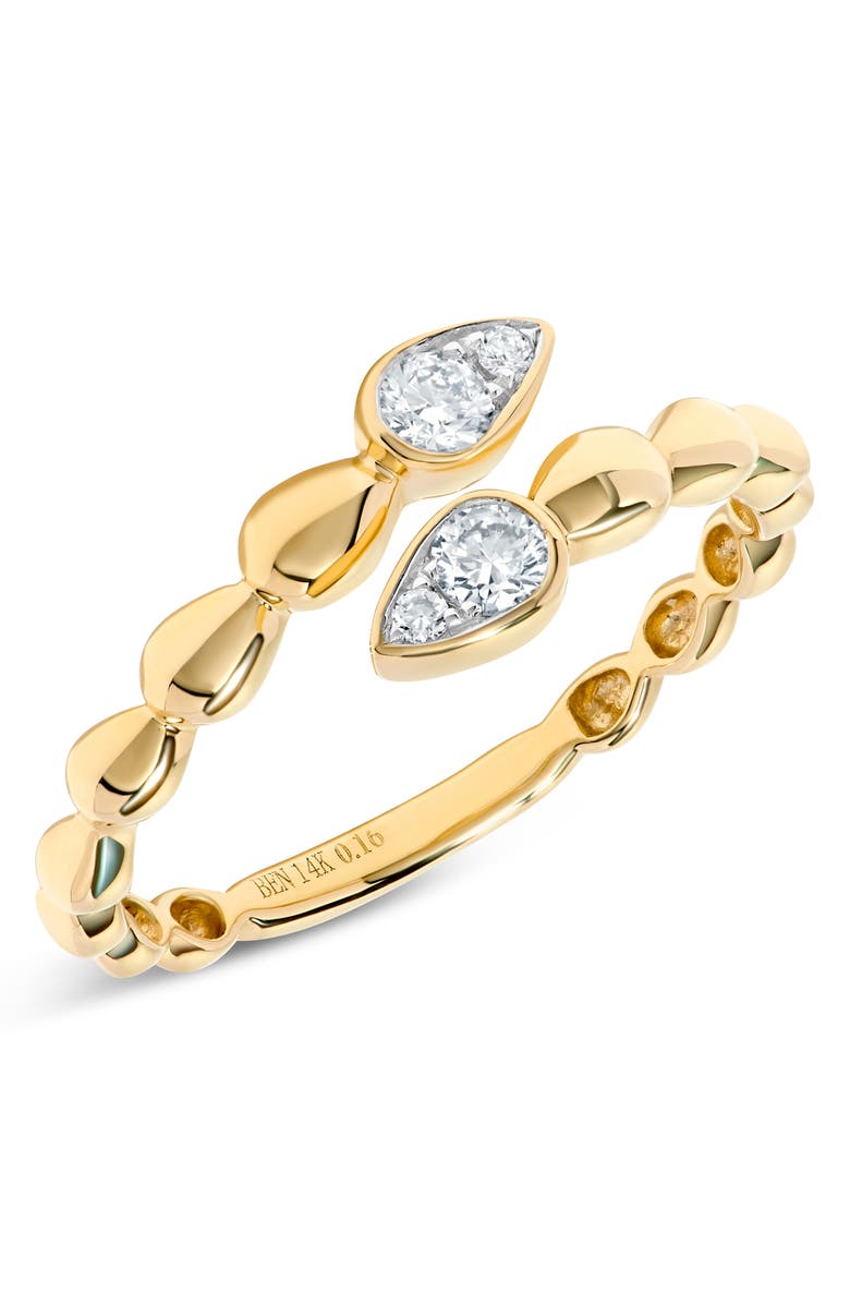 H.J. Namdar 14K Yellow Gold Diamond Bypass Ring - 0.16ct., Alternate, color, 