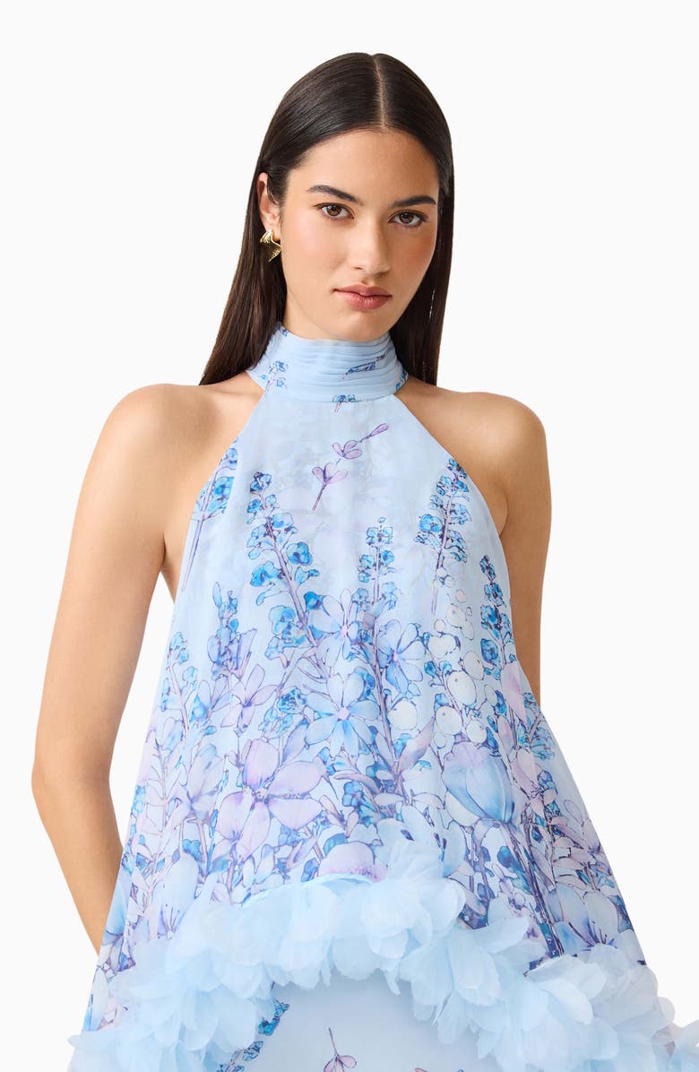 Elliatt Tulsia Floral Georgette Gown, Alternate, color, Light Blue