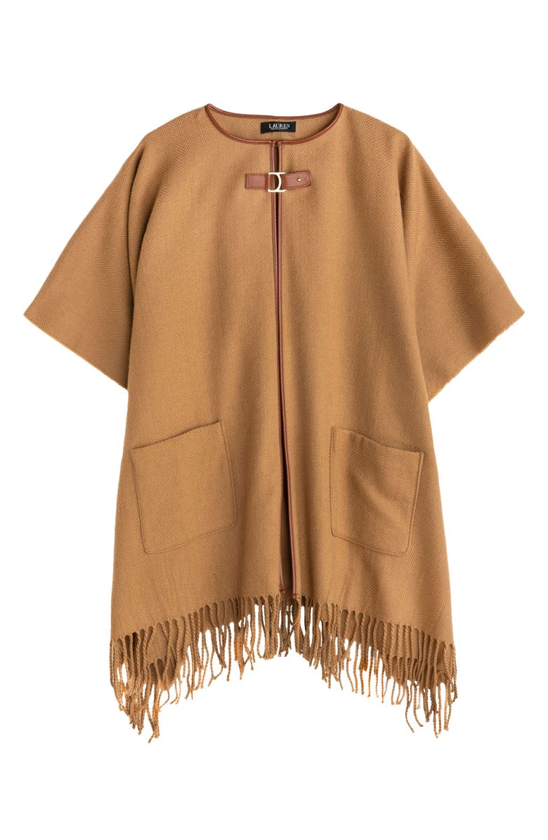 Lauren Ralph Lauren Equestrian Buckle Ruana, Main, color, Classic Camel