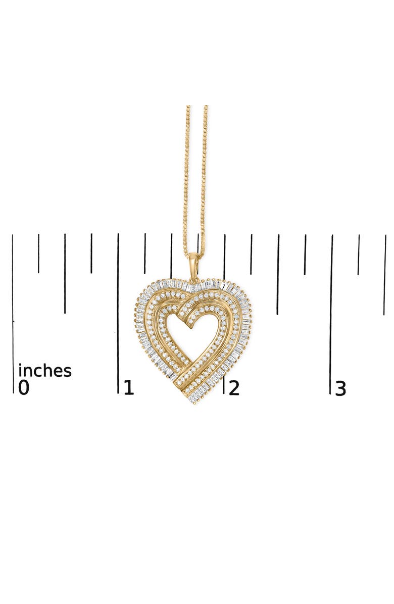 Haus of Brilliance 14K Yellow Gold Plated Silver 1/4 Cttw Diamond Composite Heart Pendant Necklace, Alternate, color, Yellow