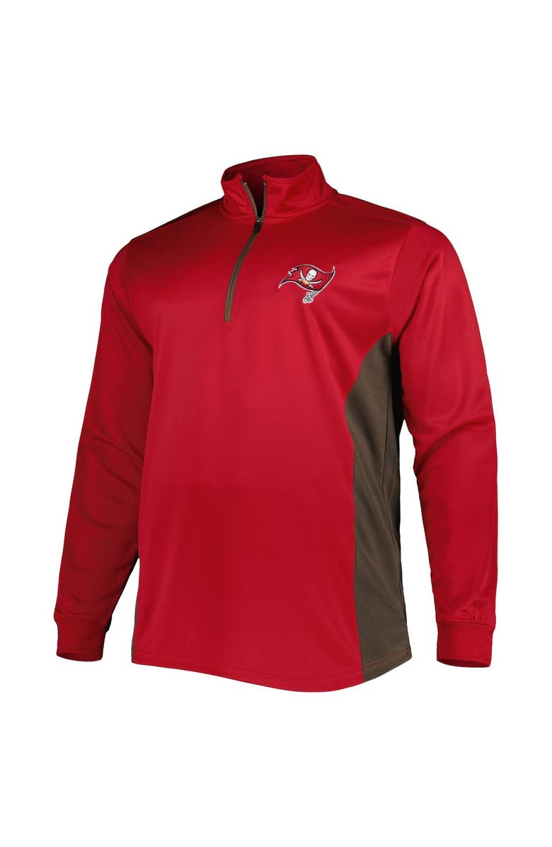 PROFILE Men's Red Tampa Bay Buccaneers Big & Tall Quarter-Zip Top, Alternate, color, 