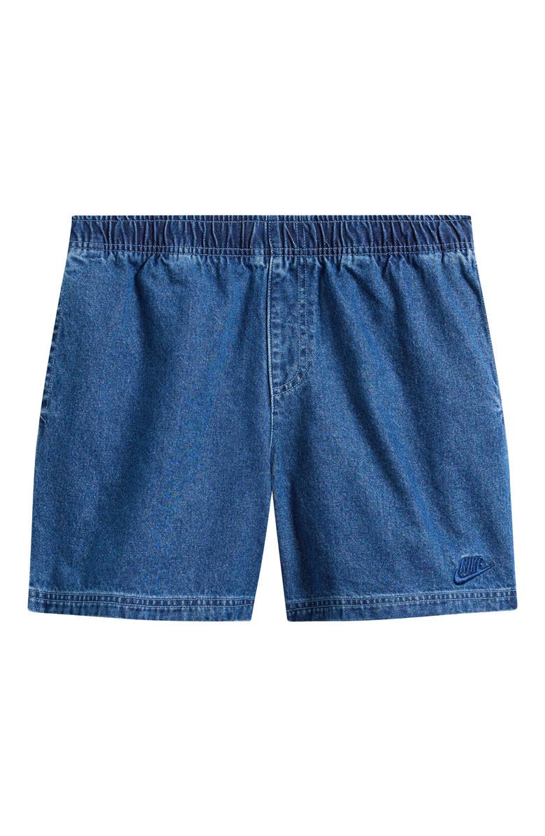 Nike Kids' Cotton Denim Drawstring Shorts, Main, color, 435 Mystic Navy/Coastal Blue