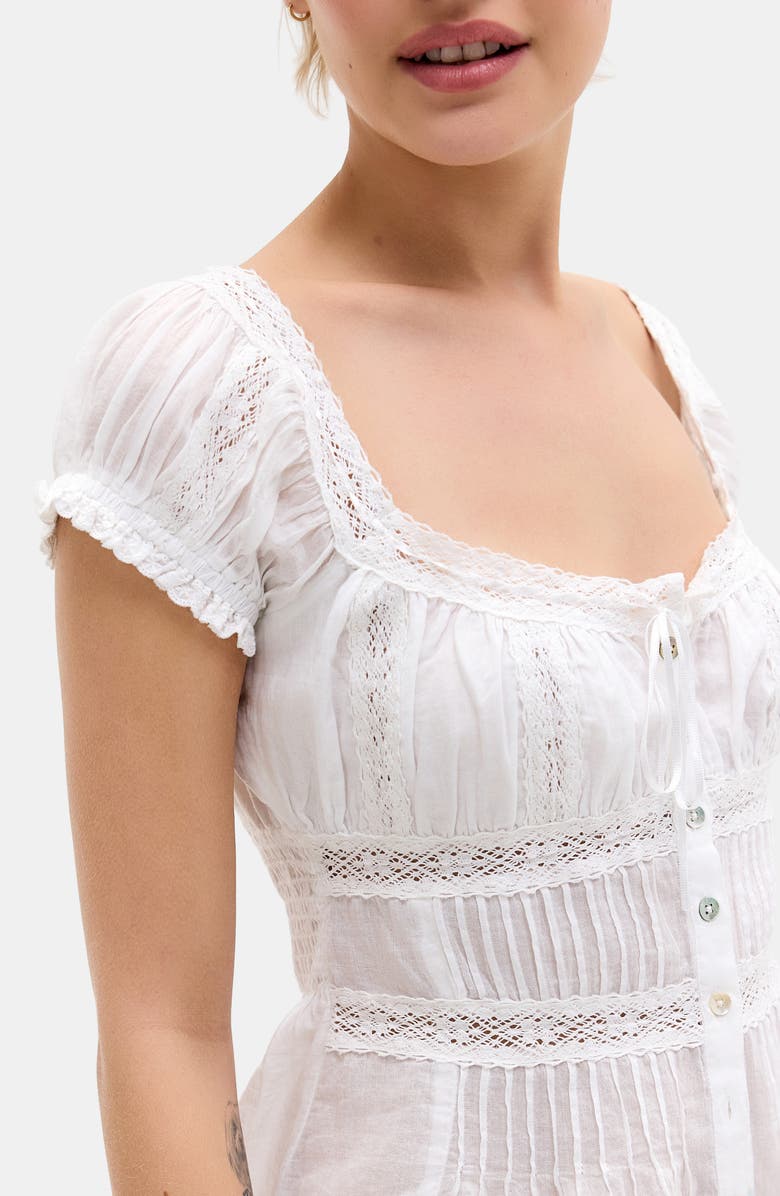 BDG Urban Outfitters Faye Lace Top, Alternate, color, White