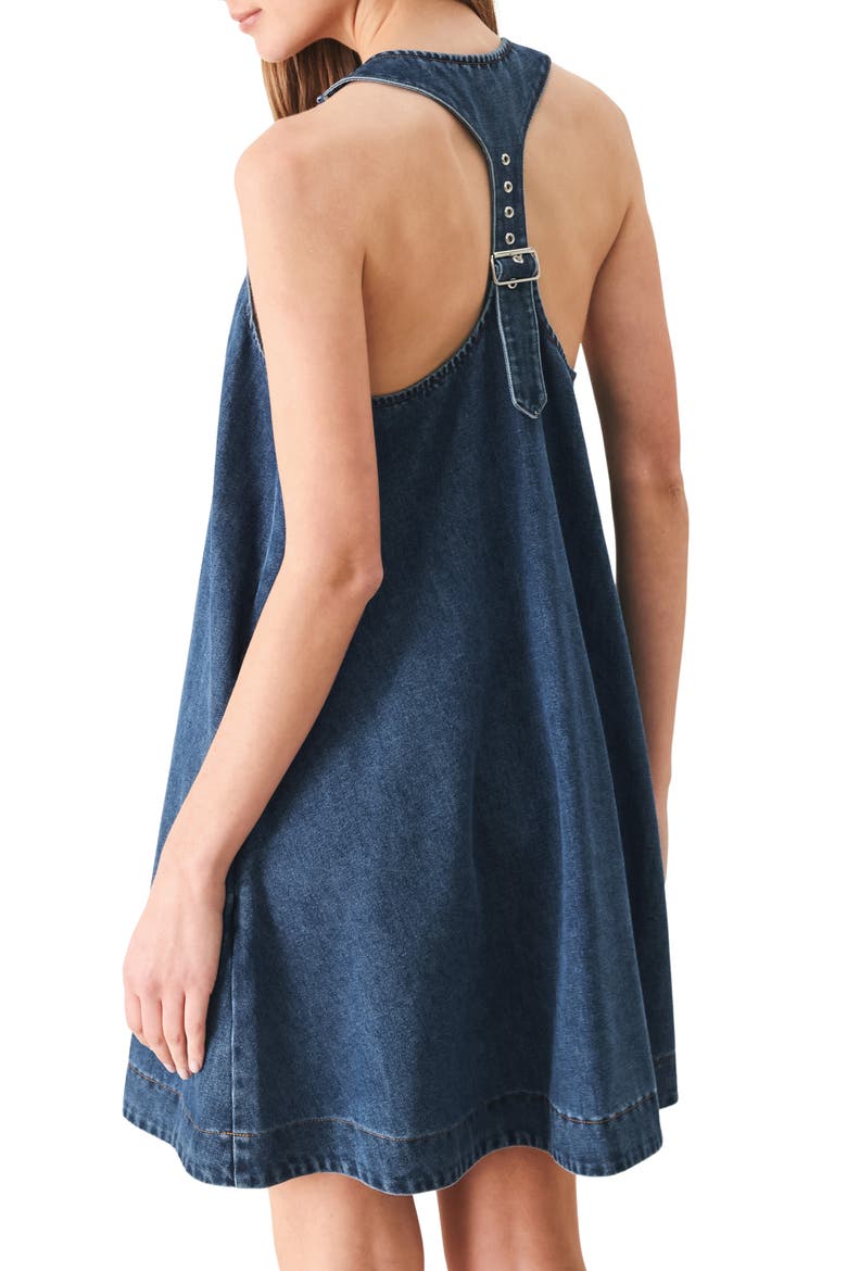 Denim Minidress, Alternate, color, INDIGO