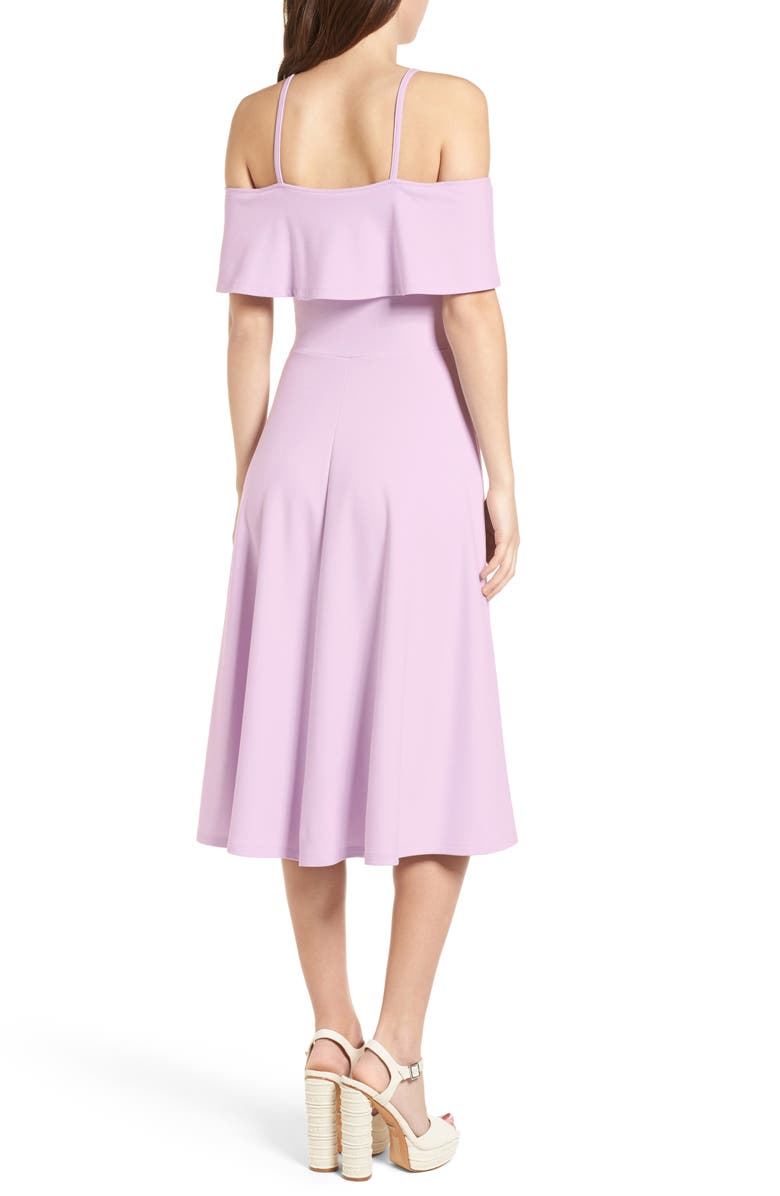 Leith Cold Shoulder Midi Dress, Alternate, color, 