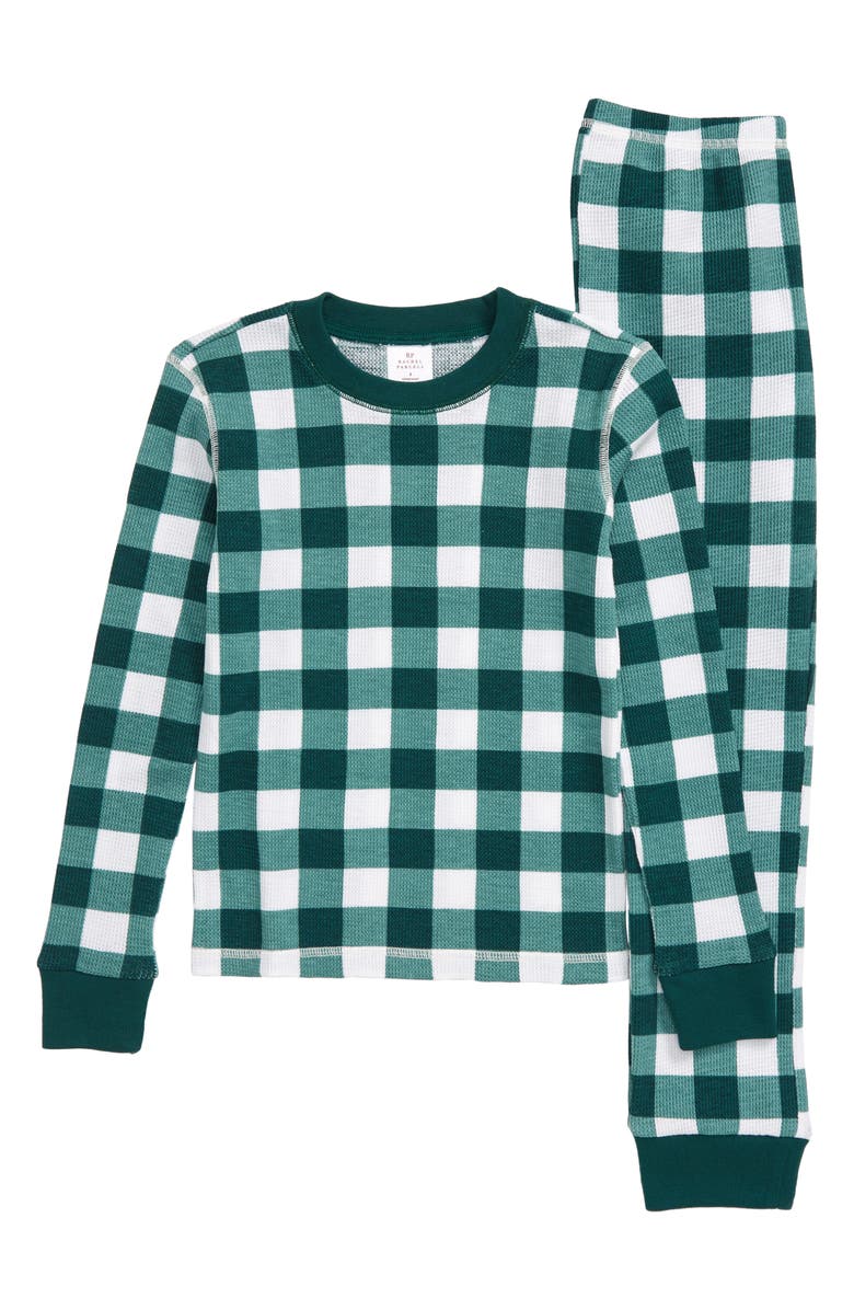 Rachel Parcell Thermal Fitted Two-Piece Pajamas, Main, color, 