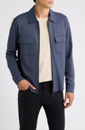 Reiss Glover Two-Way Zip Twill Shirt Jacket