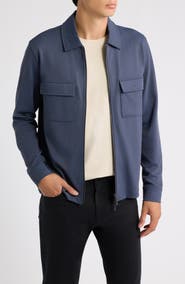 Reiss Glover Two-Way Zip Twill Shirt Jacket