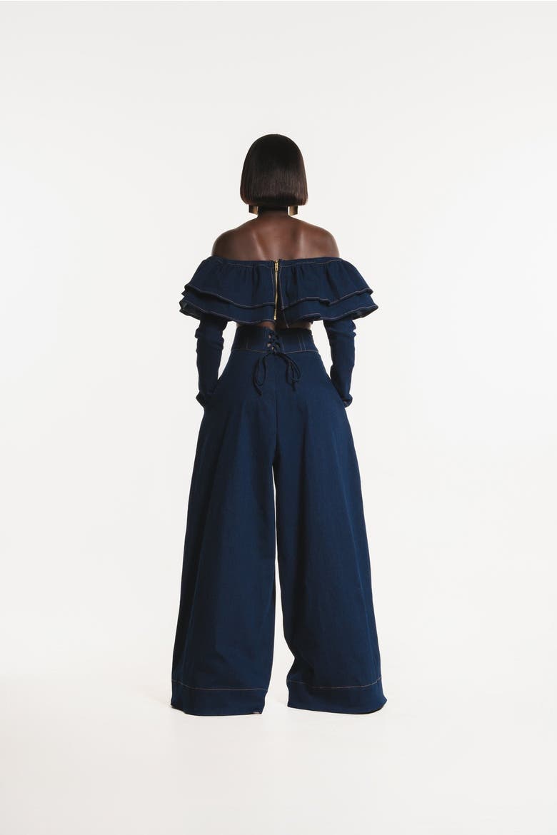 Denim Kiara Wide Leg Pants, Alternate, color, Denim Blue