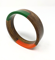 Youzey Tri-Tone Stackable Wood Bangle