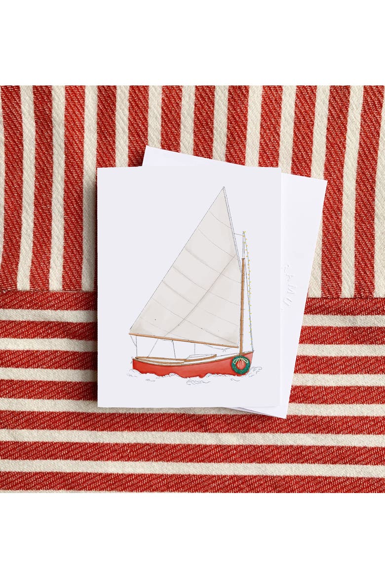Lifebouy Merry Christmas, Santa Fisherman, Holiday Sailboat Winter/Holiday/Christmas Greeting Card Pack Sets, Alternate, color, Multi-Pack