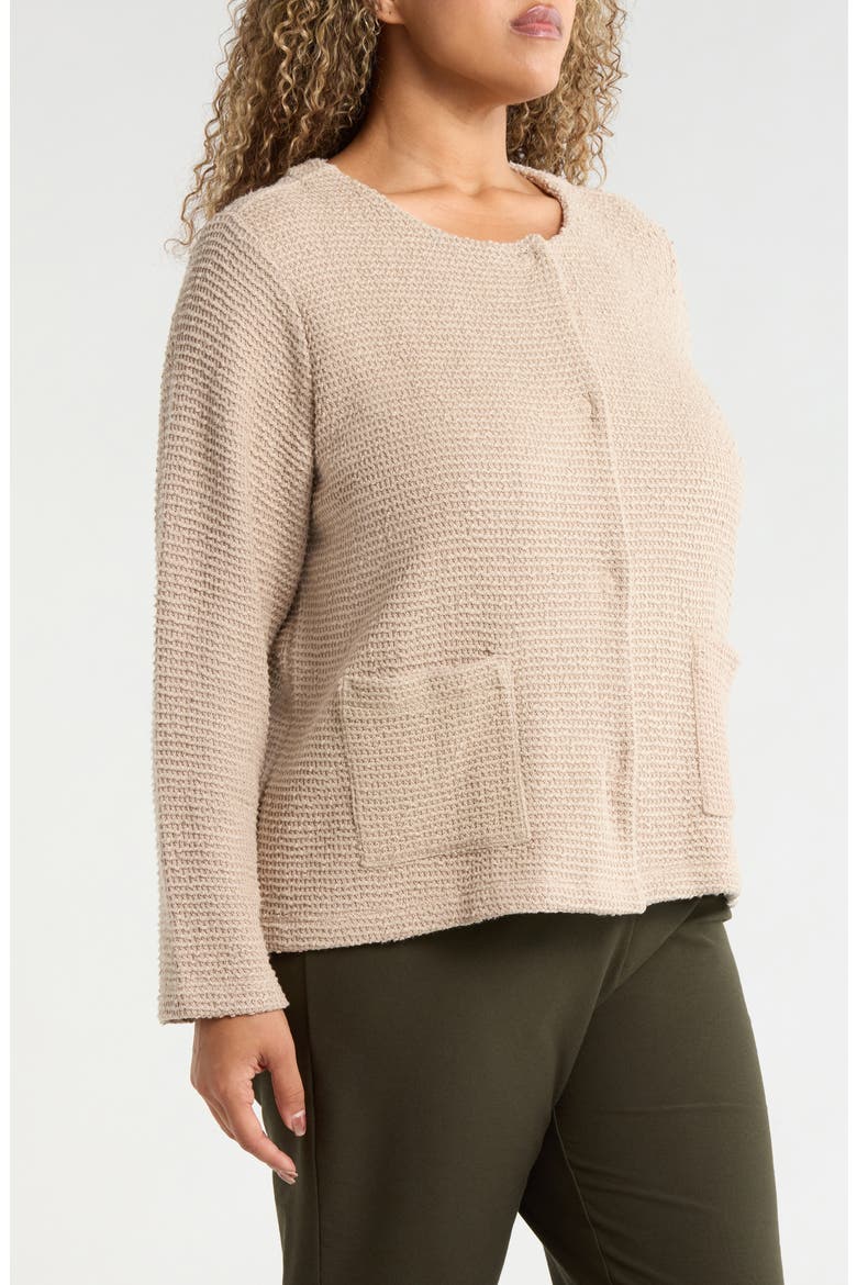 Round Neck Organic Cotton Jacket, Alternate, color, WHEAT