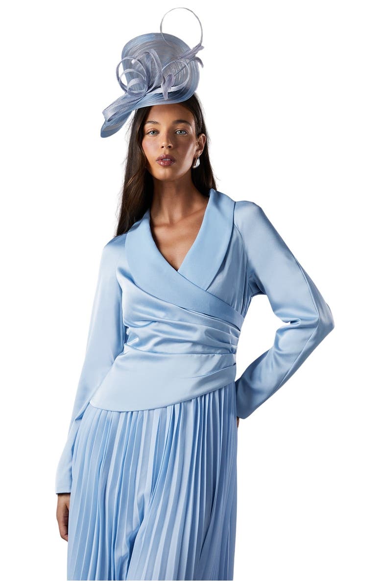 Coast Tailored Pleat Skirt Midi Dress, Alternate, color, Blue