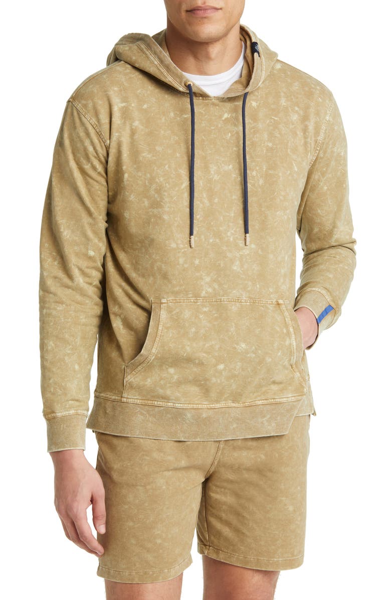 Stone Rose Acid Wash Fleece Hoodie, Main, color, Olive