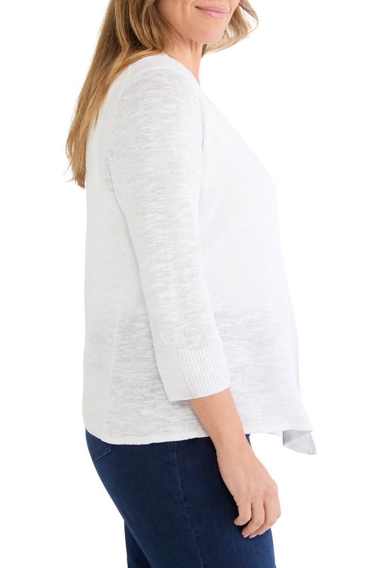 Slub Knit Linen Blend 4-Way Cardigan, Alternate, color, PAPER WHITE