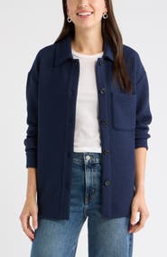 Caslon® Knit Shirt Jacket