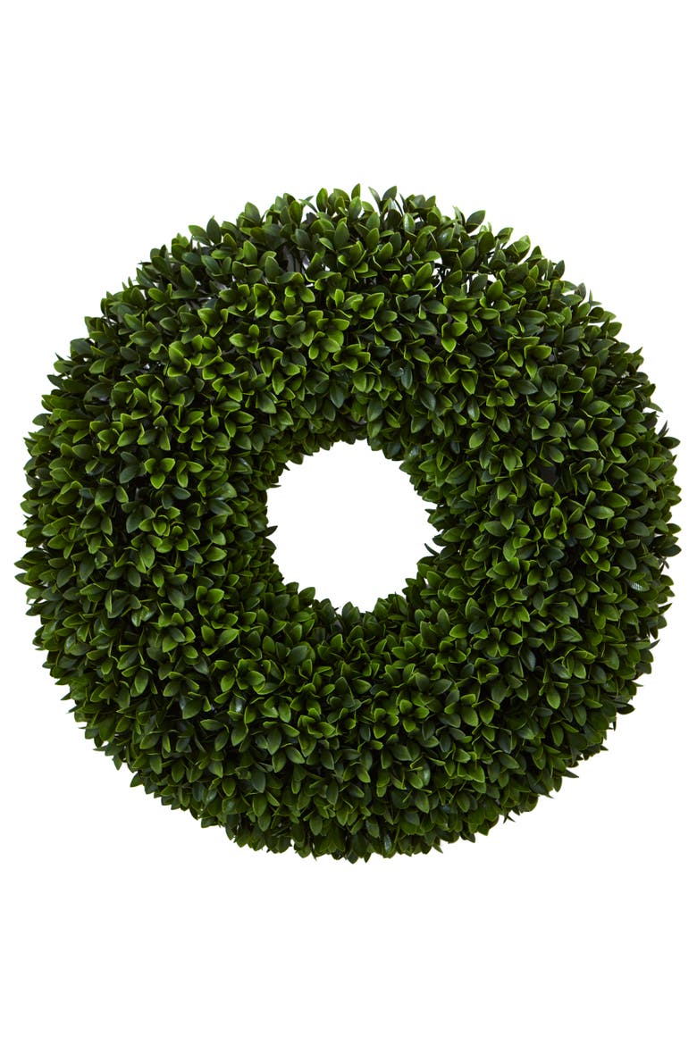 24-in Boxwood Artificial Wreath, Main, color, Green