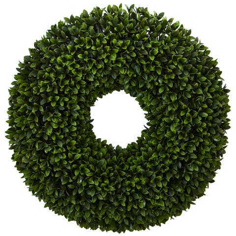 24-in Boxwood Artificial Wreath