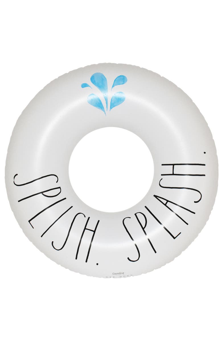 Rae Dunn Splish.Splah. 48 Inch Ring Float Coconut Float, Main, color, White