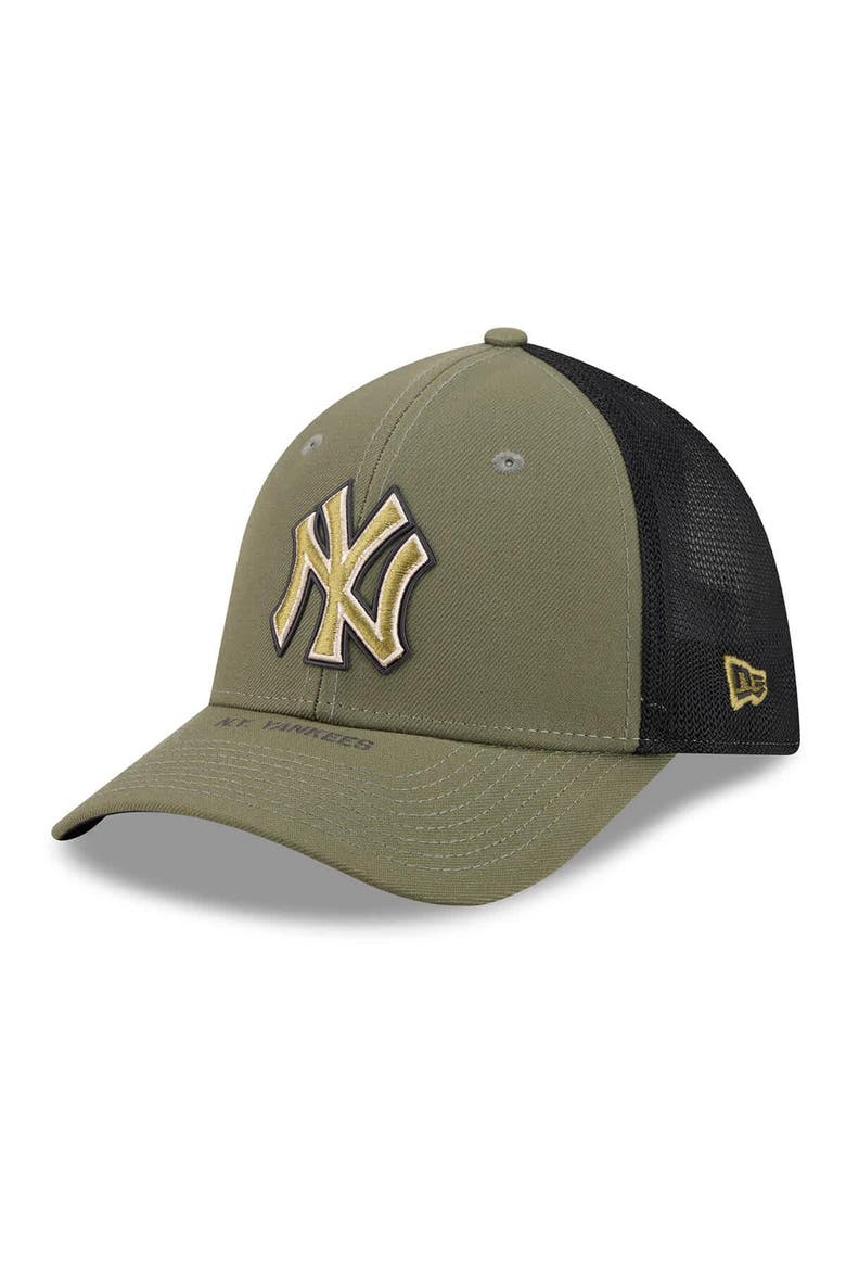 Men's New Era  Olive New York Yankees 2026 Armed Forces Day 39THIRTY M-Crown Flex Hat, Alternate, color, Olive