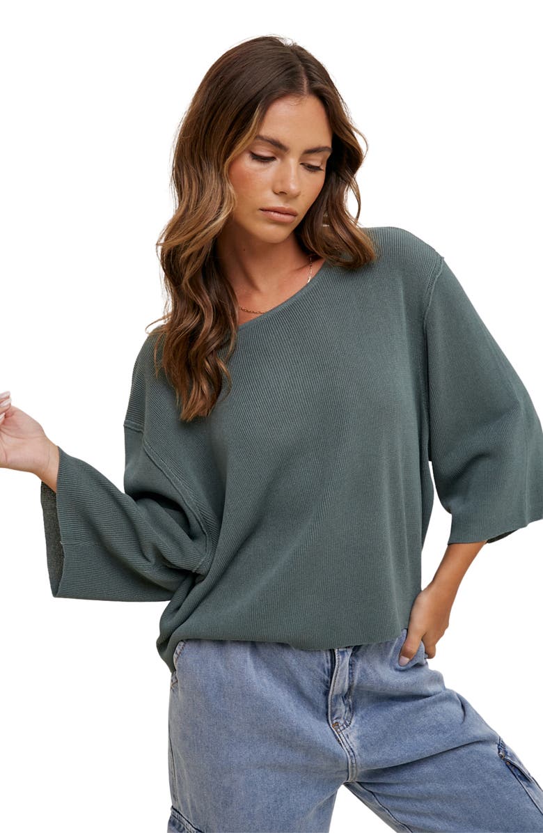 WISHLIST Fine Knit Pullover Sweater, Alternate, color, T. Green