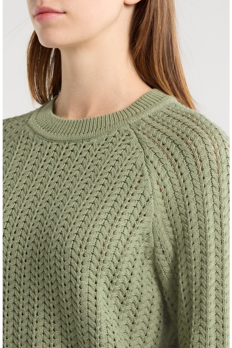 Mina Cotton Pointelle Sweater, Alternate, color, SHADOW