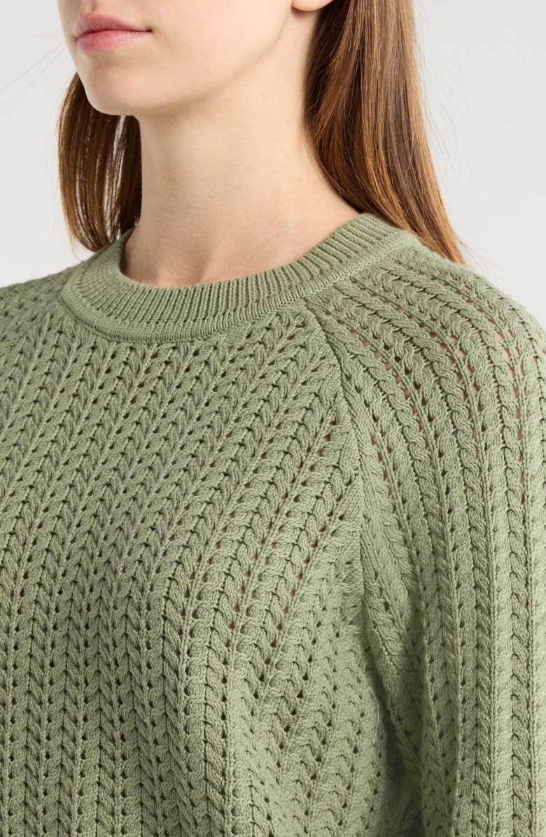 Marine Layer Mina Cotton Pointelle Sweater, Alternate, color, Shadow