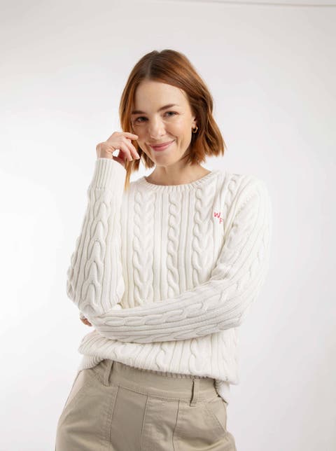 Amberise Crew Neck Cable Knit Jumper