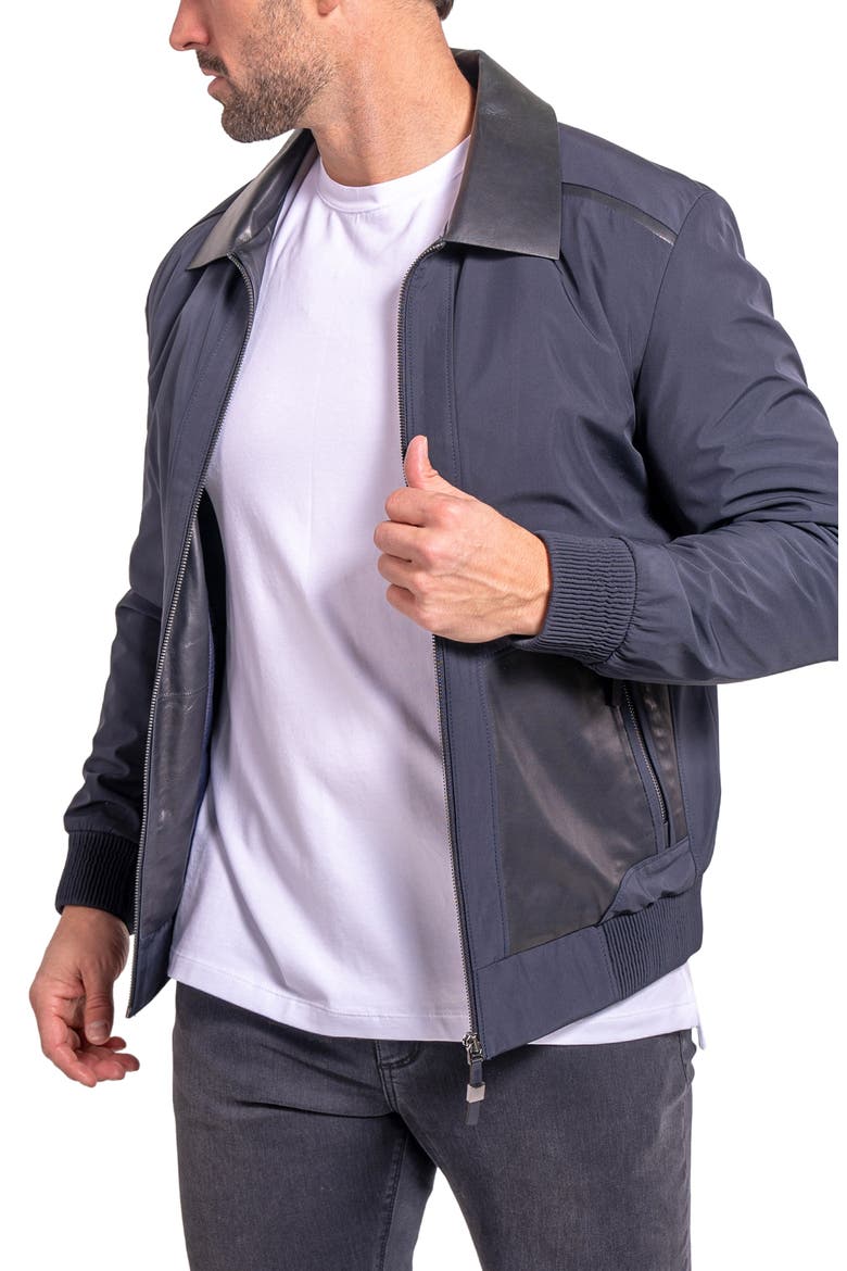 Ascension0016 Leather Trim Jacket, Alternate, color, BLUE