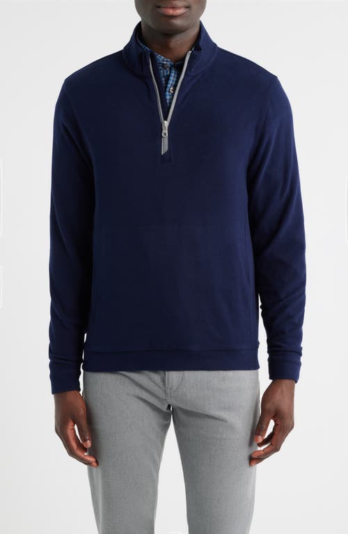 Scott Barber Mock Neck Stretch Fleece Half Zip Pullover in Navy  product