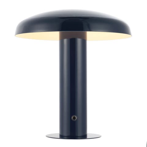 Suillius Contemporary Bohemian Rechargeable/Cordless Iron Integrated Portable LED Mushroom Table Lamp