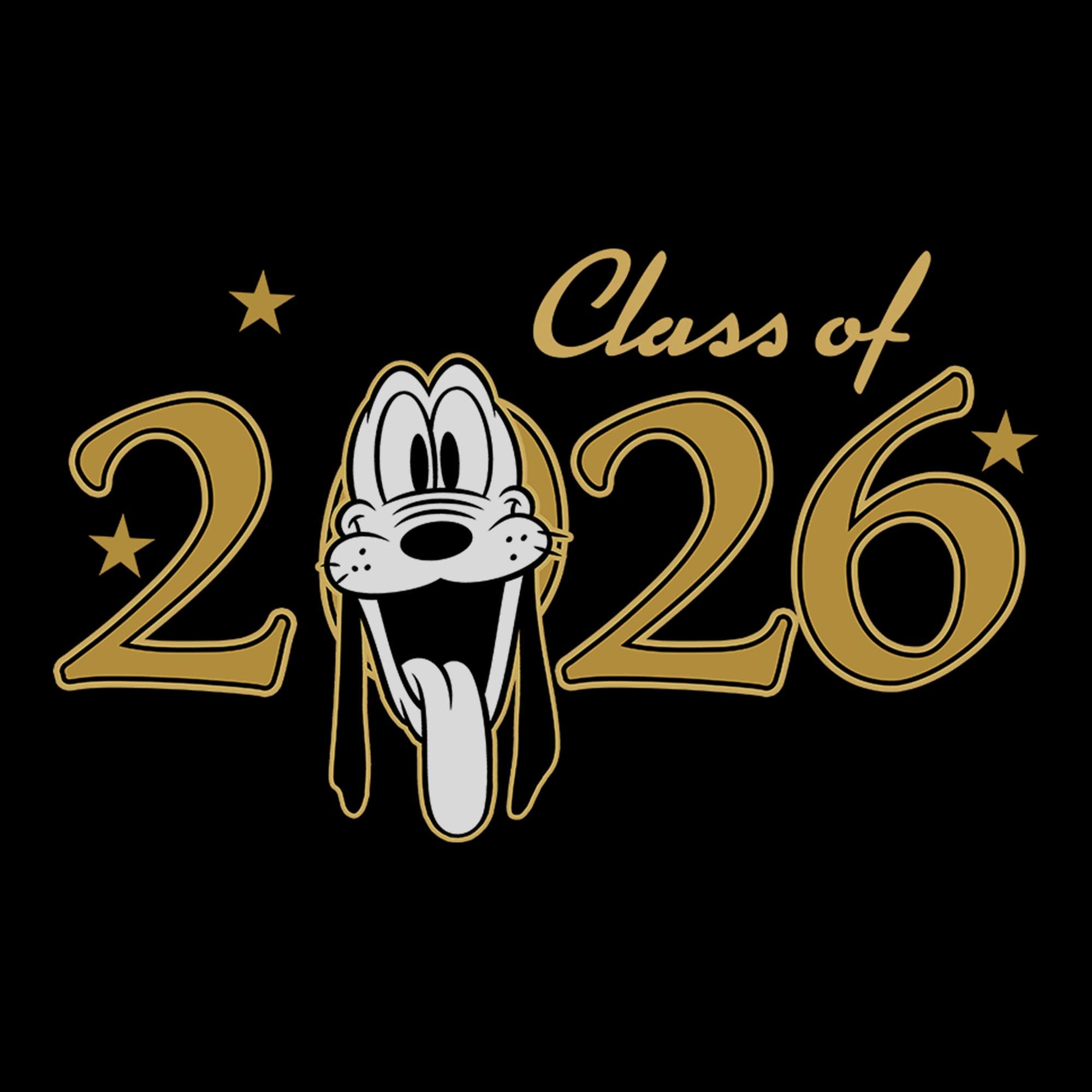 Mickey & Friends Men's Pluto Class of 2026 Stars Short Sleeve Graphic T ...