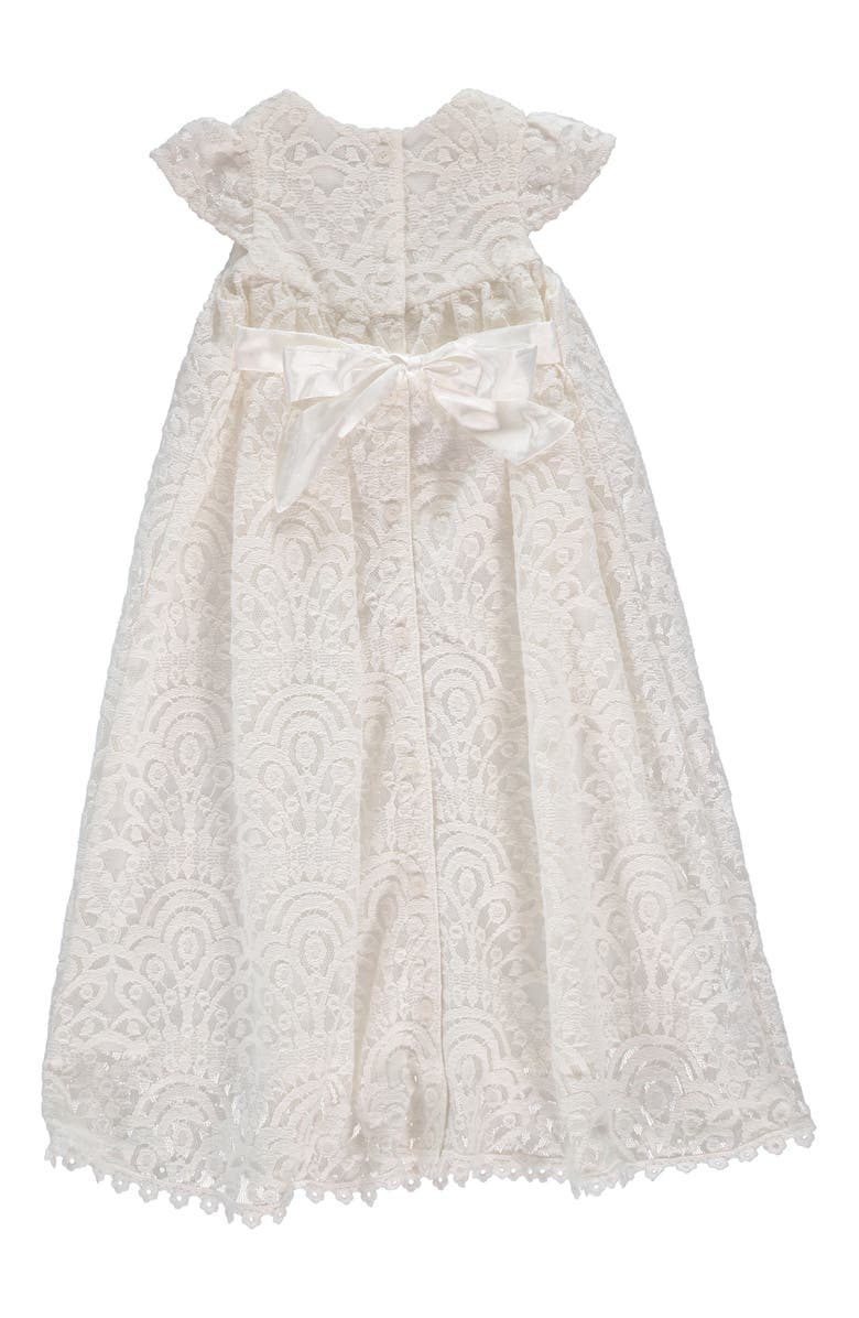 Carriage Boutique 4-Piece All Lace Christening Set with Bonnet & Bib, Alternate, color, Off White