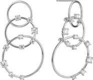 LANA 14k Gold Diamond Three Tier Circle Drop Earrings