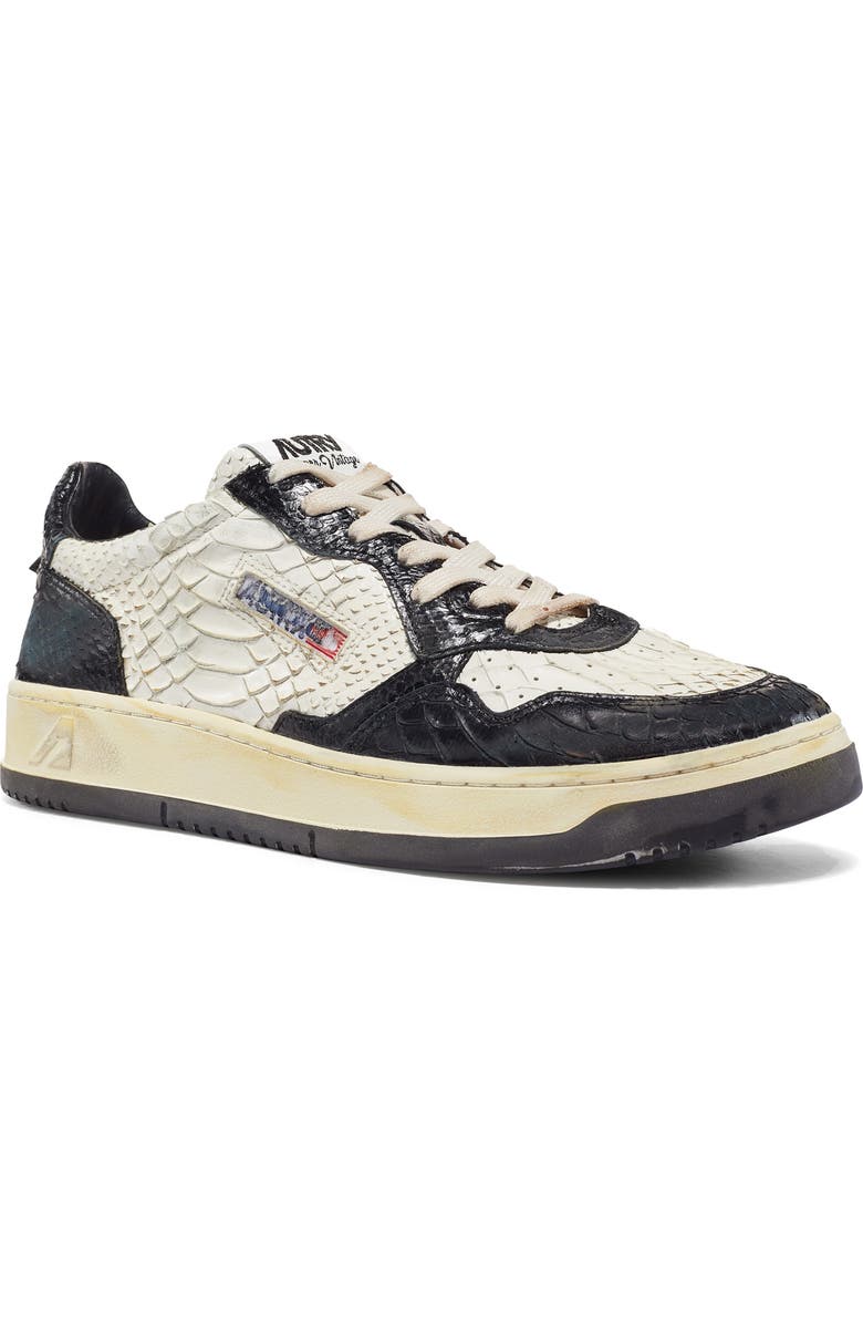 AUTRY Super Vintage Low Sneaker, Main, color, Python/ Calf Black/ White
