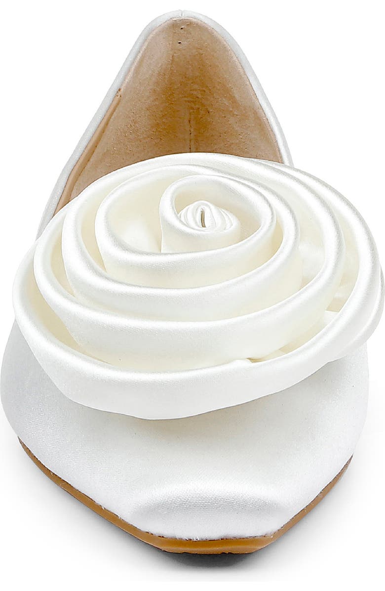 Badgley Mischka Collection Jana Half d'Orsay Flat, Alternate, color, White Satin