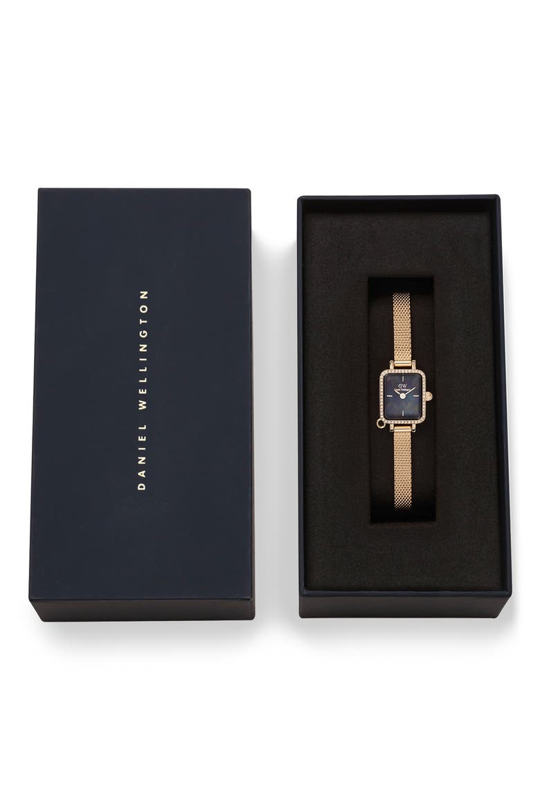 Quadro Mini Crystal Zodiac Bracelet Watch, 15mm, Alternate, color, GOLD