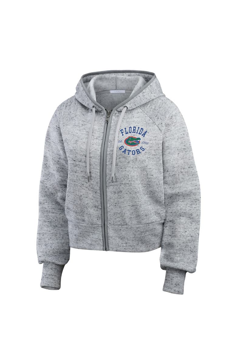 WEAR by Erin Andrews Women's WEAR by Erin Andrews Heather Gray Florida Gators Wear Speckle Double-Hit Raglan Full-Zip Hoodie, Alternate, color, Heather Gray