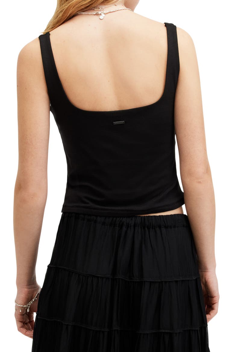 Anie Square Neck Crop Tank, Alternate, color, BLACK