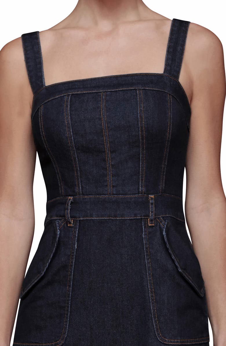 Avec Les Filles Sleeveless Denim A-Line Dress, Alternate, color, Royal Rinse