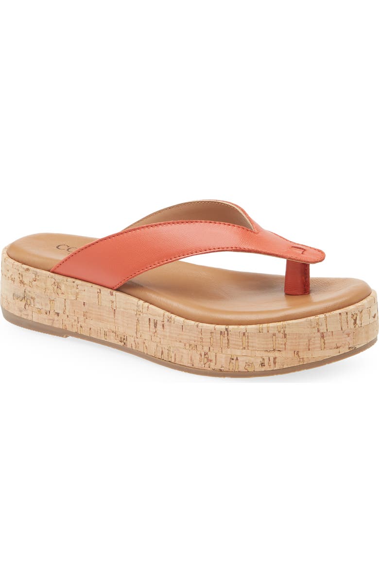 Cordani Kendra Platform Flip Flop, Main, color, Papaya Leather