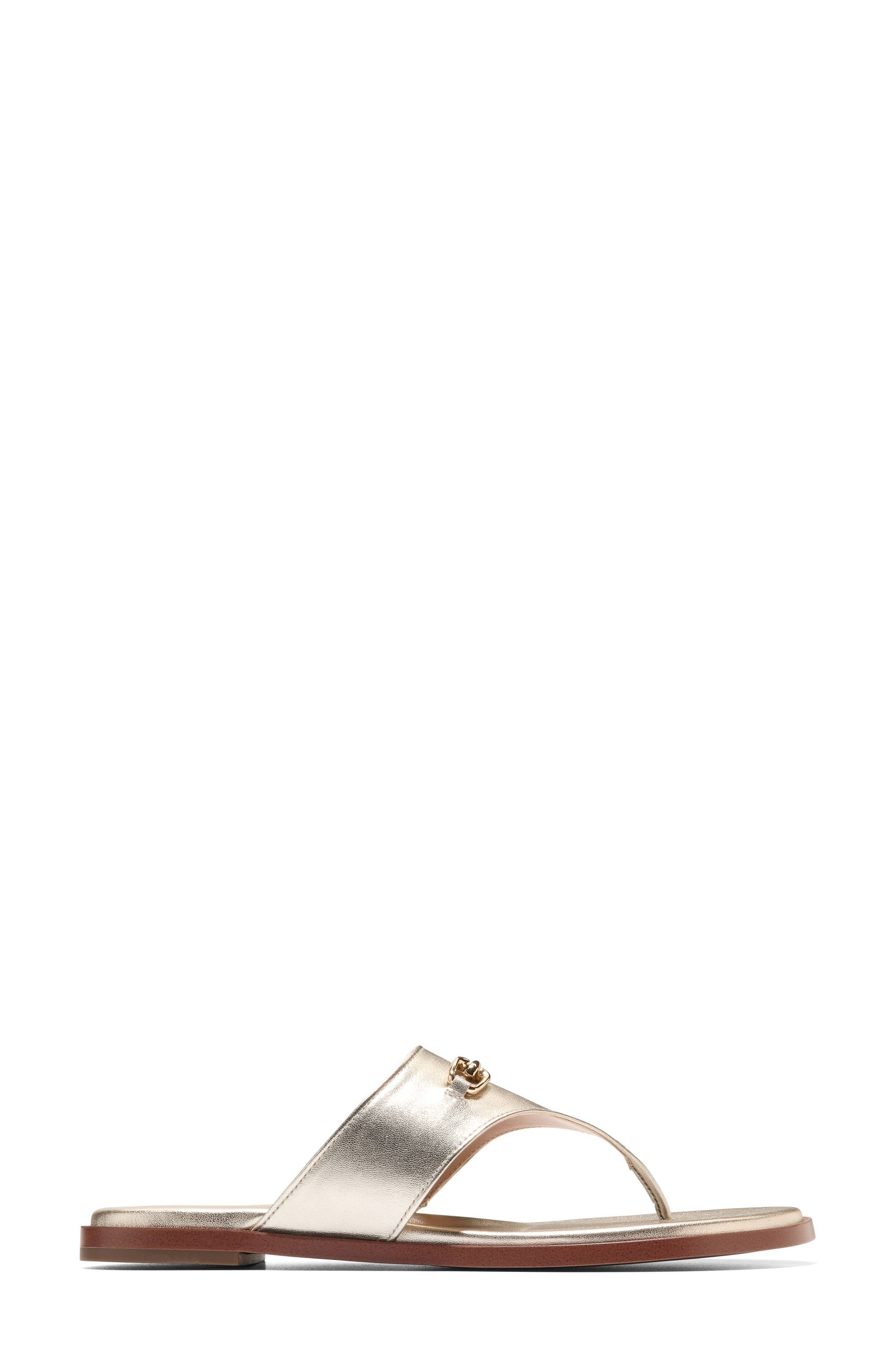 Flynn Thong Sandal, Alternate, color, SOFT GOLD METALLIC LEATHER