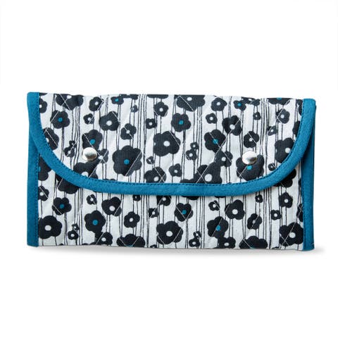 Oh So She Roll Up Make Up Pouch Teal Teal Cotton Everyday