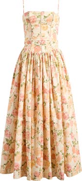 HOUSE OF CB Ysabella Floral Stretch Cotton Maxi Sundress