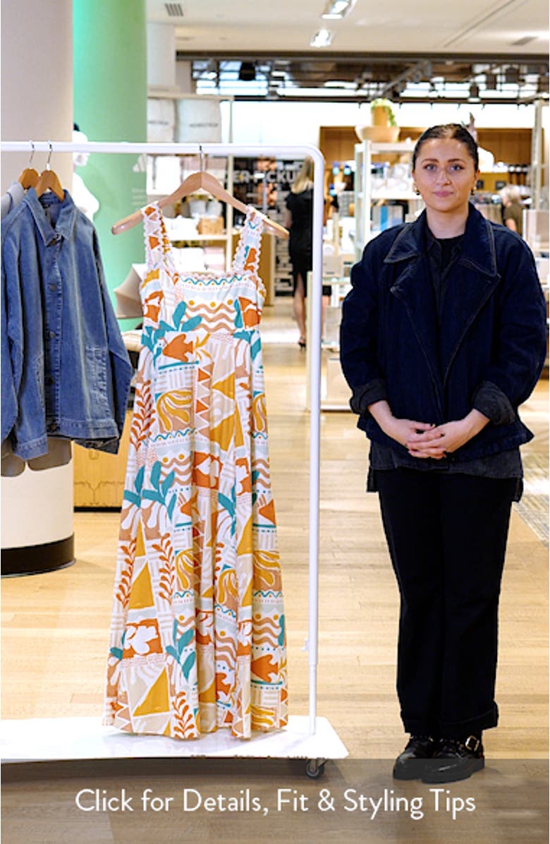 Print Rickrack Sleeveless Maxi Dress, sales video thumbnail