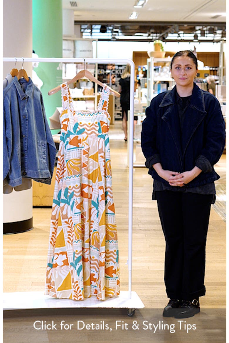 Print Rickrack Sleeveless Maxi Dress video