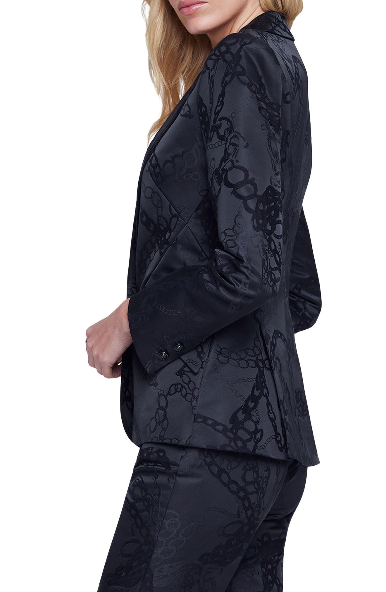 Chamberlain Chain Print Silk Blazer - image 2